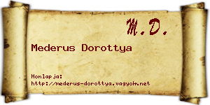 Mederus Dorottya névjegykártya